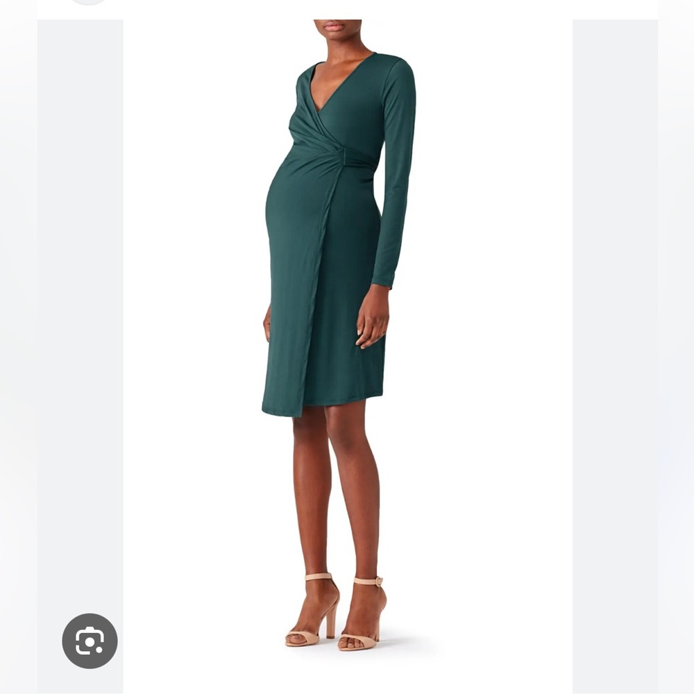 Rosie Pope Green Long Sleeve Wrap Maternity Dress